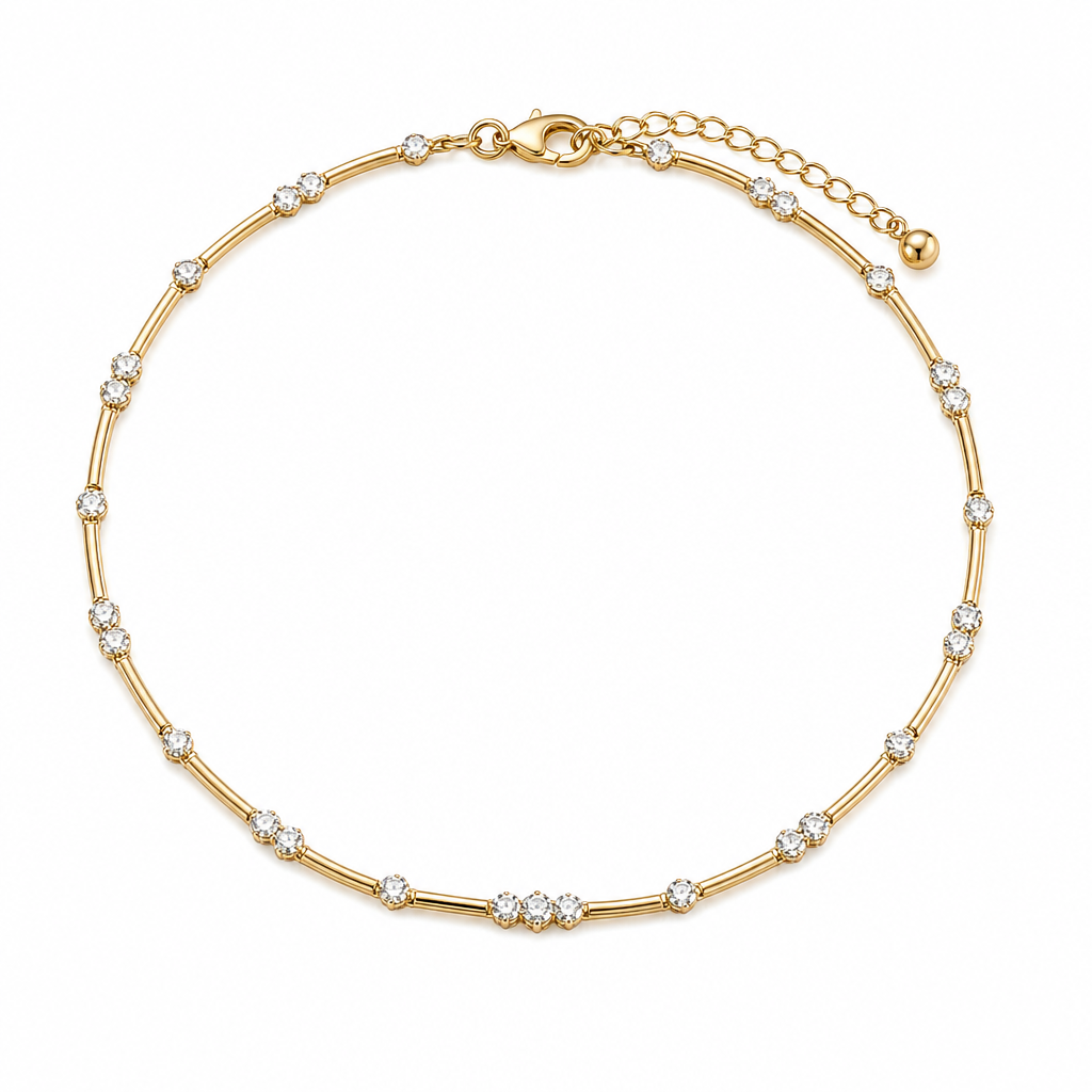 Geometric Zircon Bamboo Choker