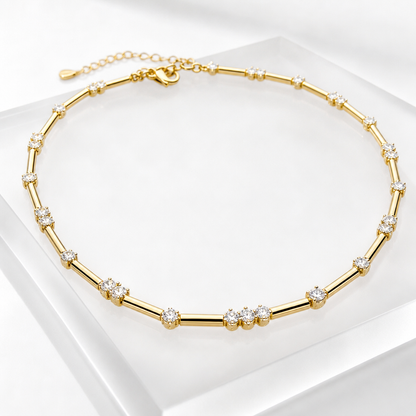 Geometric Zircon Bamboo Choker