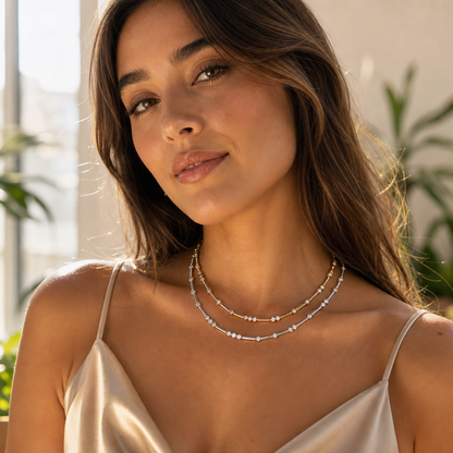 Geometric Zircon Bamboo Choker