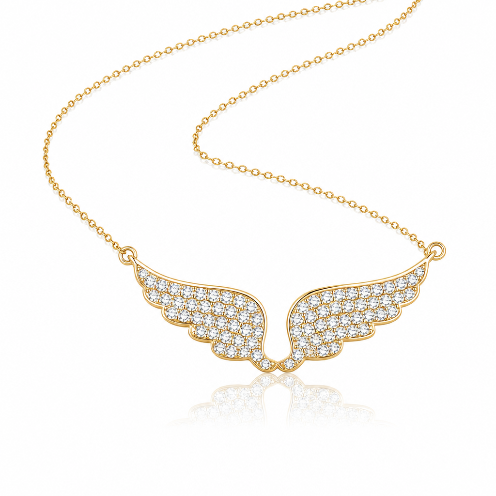Zircon Angel Wings Necklace