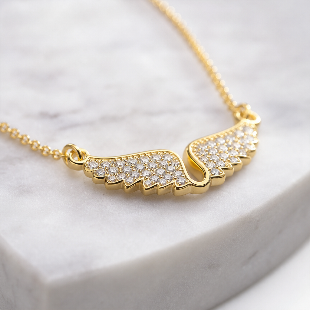 Zircon Angel Wings Necklace