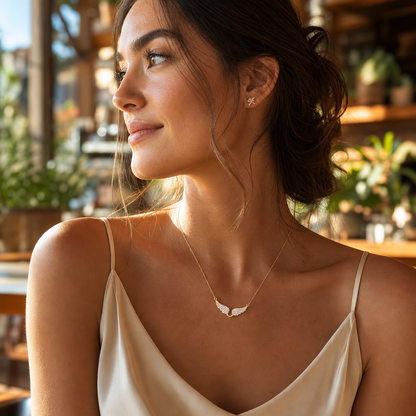 Zircon Angel Wings Necklace