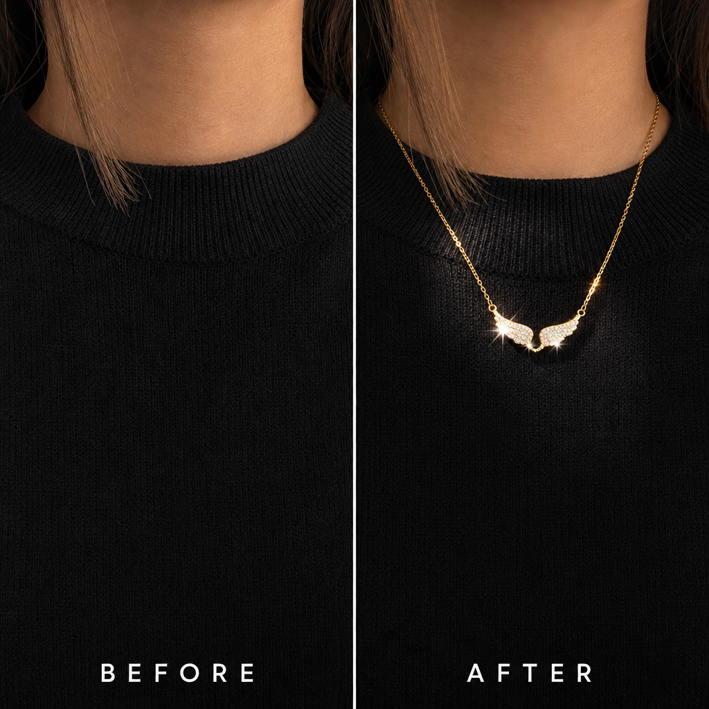 Zircon Angel Wings Necklace